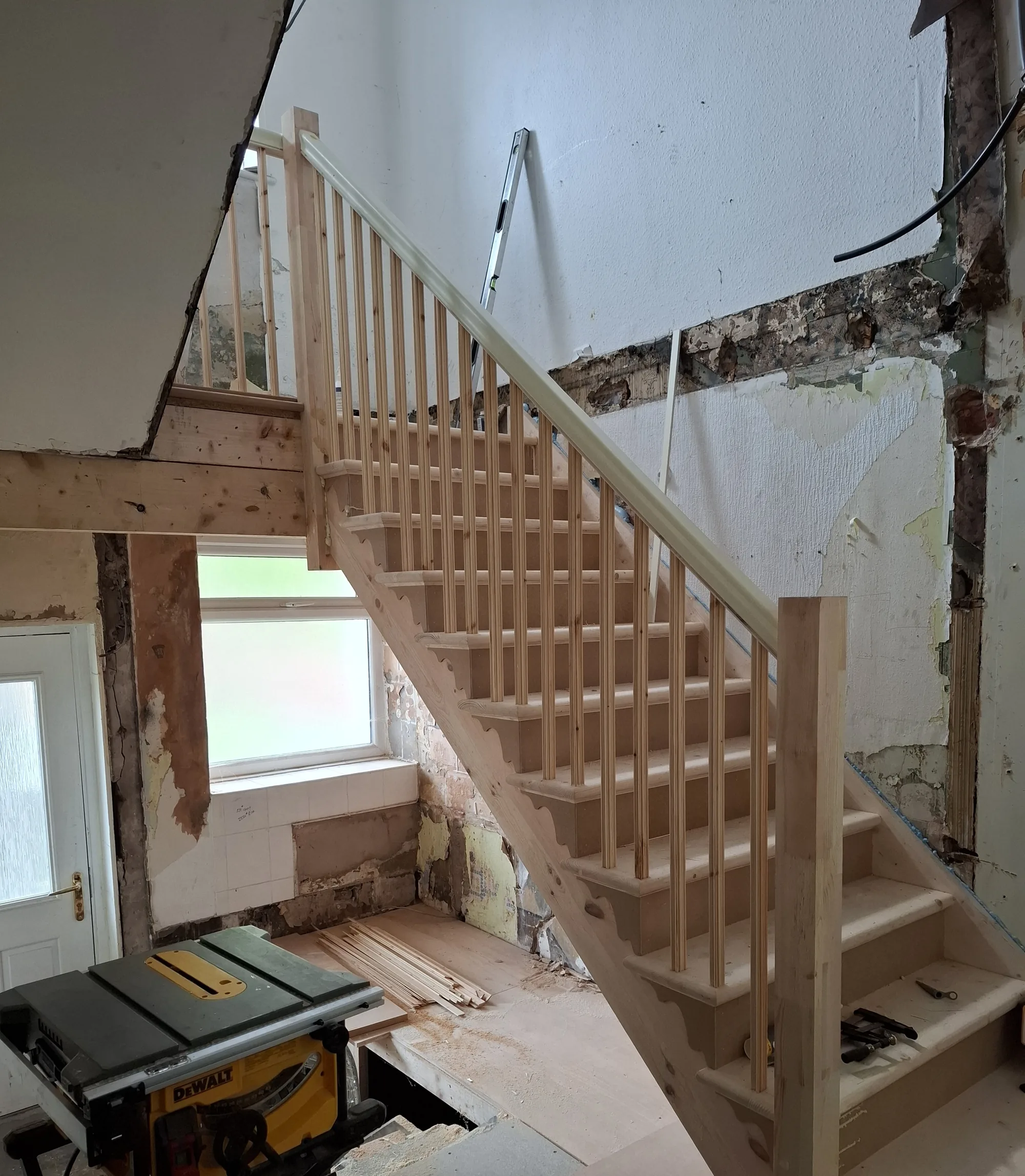 New cut string staircase built during a renovation in New Brighton